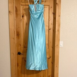 Jessica McClintock Light Blue Satin Dress